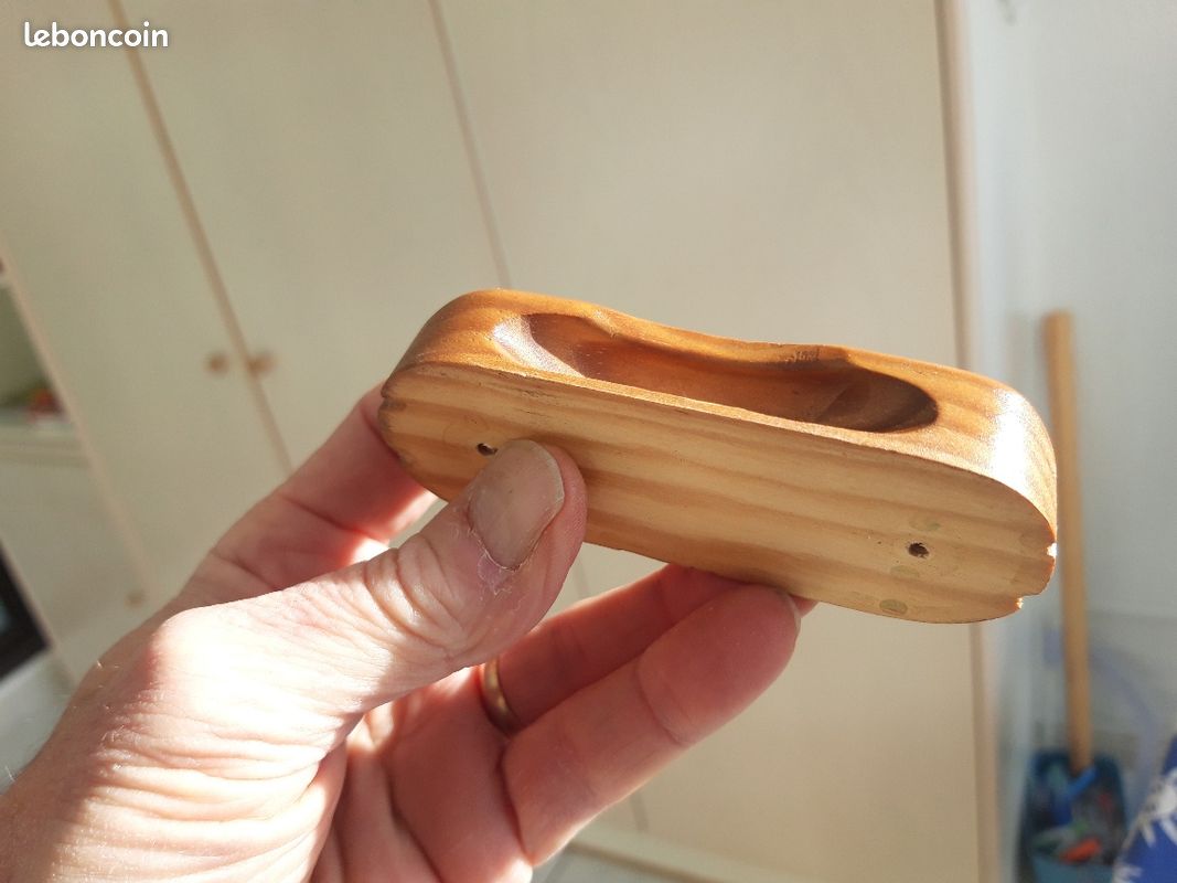 Lot 7 poignées de porte de meuble en bois – Entraxe 6,5 cm (image 5)