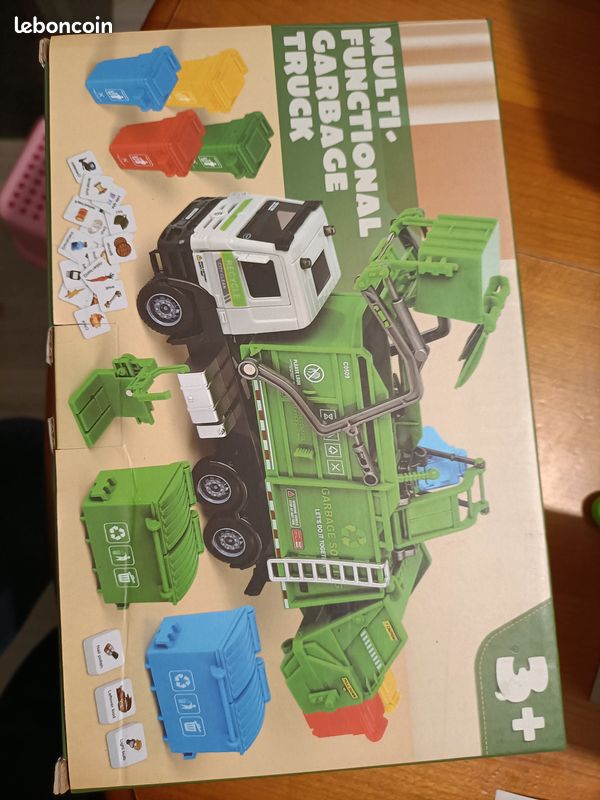 Camion Poubelle Jouet Avec 6 Poubelles Et 180 Cartes - Fonction Lumières Et Sons, Chargement Triple - Éducatif, Pour Enfants 3 Ans Et Plus