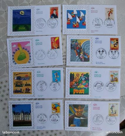 Lot De 14 FDC Journée Du Timbre - Obfitrations Illustrées - 1949 à 1995