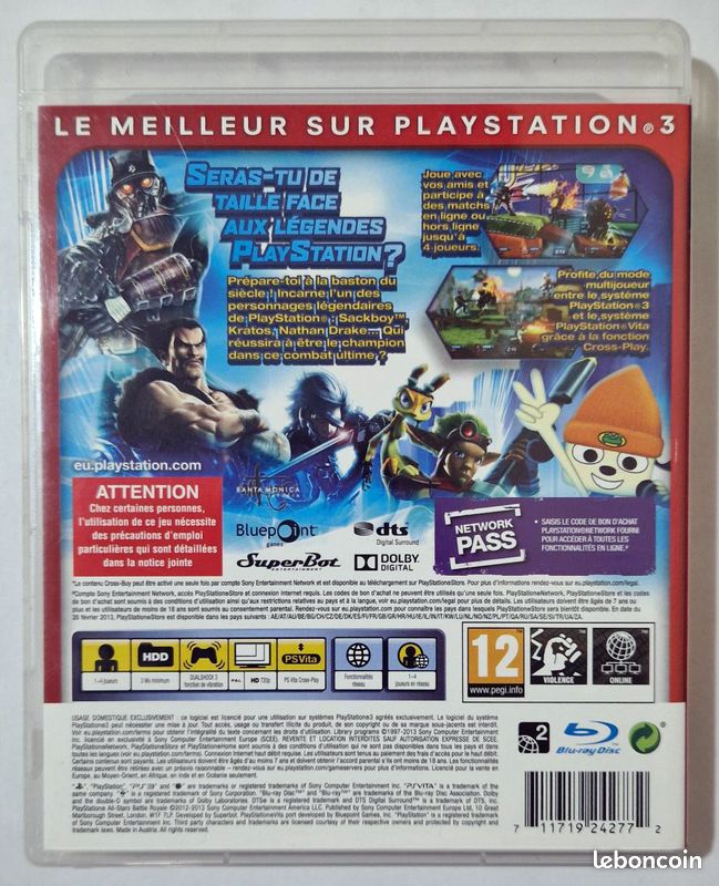 PlayStation All-Stars Battle Royale PS3, Complet En Français, Très Bon état