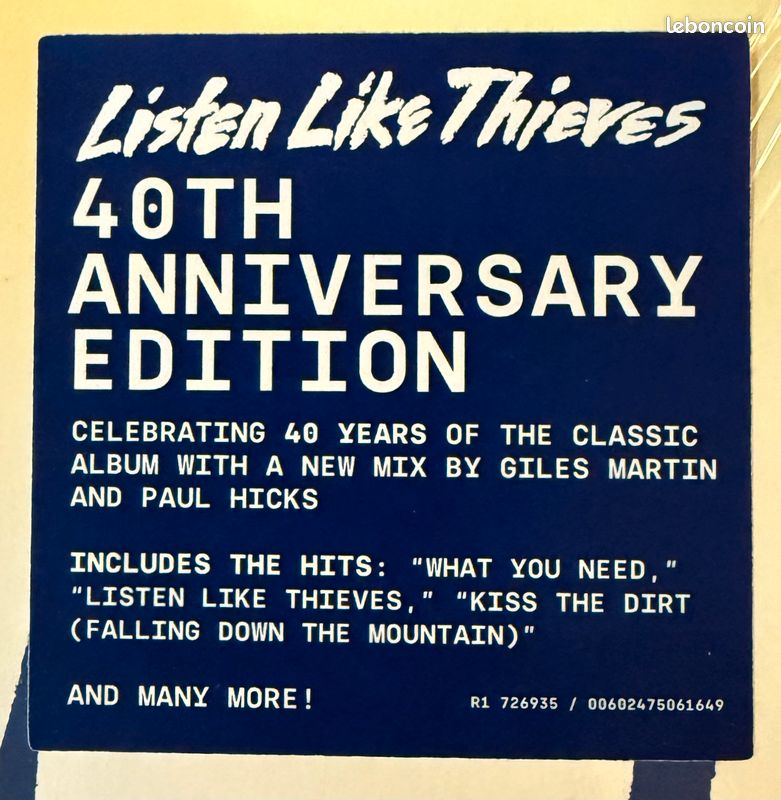 Vinyle INXS . Listen Like Thieves . Neuf Scellé sous blister (image 3)
