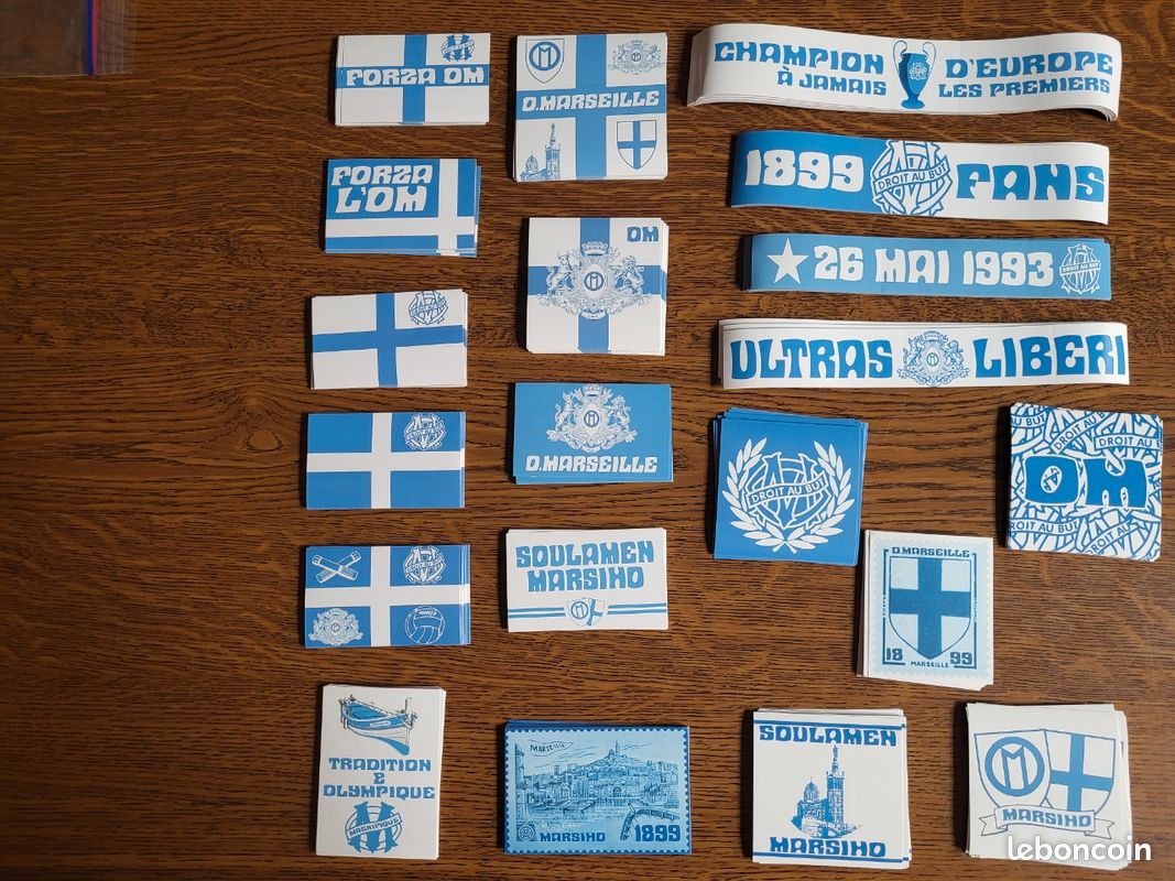Lot De 5 Stickers Supporters OM – Autocollants Ultras Marseille
