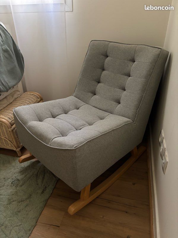 Fauteuil rocking chair gris (image 2)