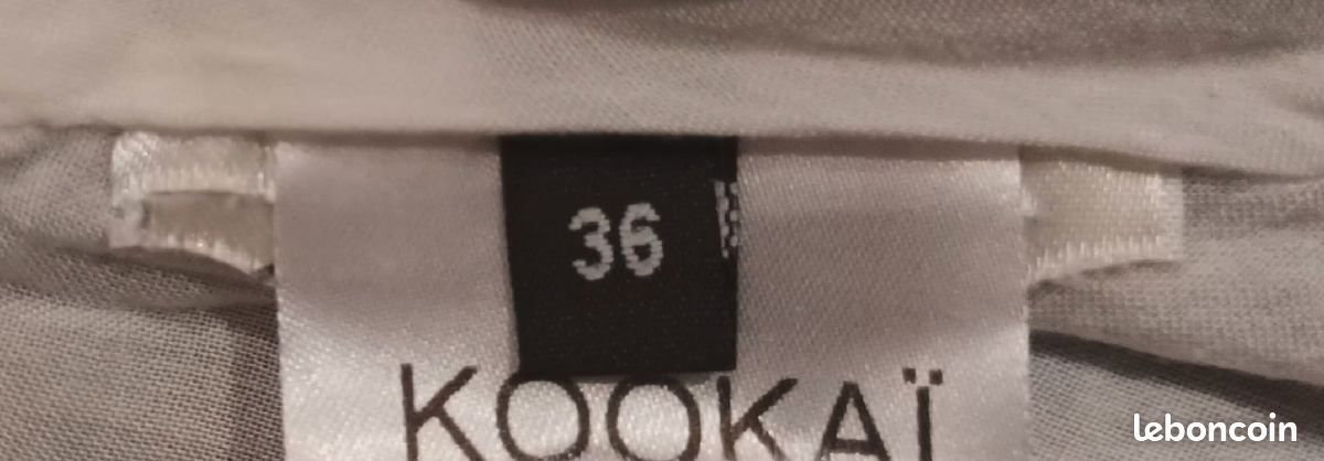 Robe Kookaï manches longues verte et blanche T36 (image 4)