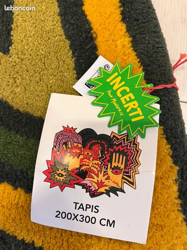 Tapis De Pique-nique Vintage 226x226 Cm - Carreaux Rouge Et Jaune, Réversible, Des Années 60, Bon état
