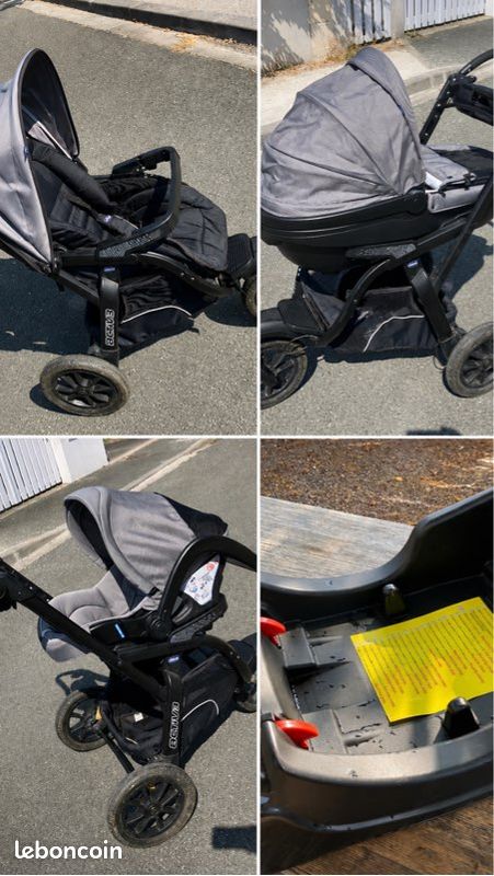 Pack complet Chicco Activ3 – Poussette + nacelle + cosy + base Isofix (image 5)