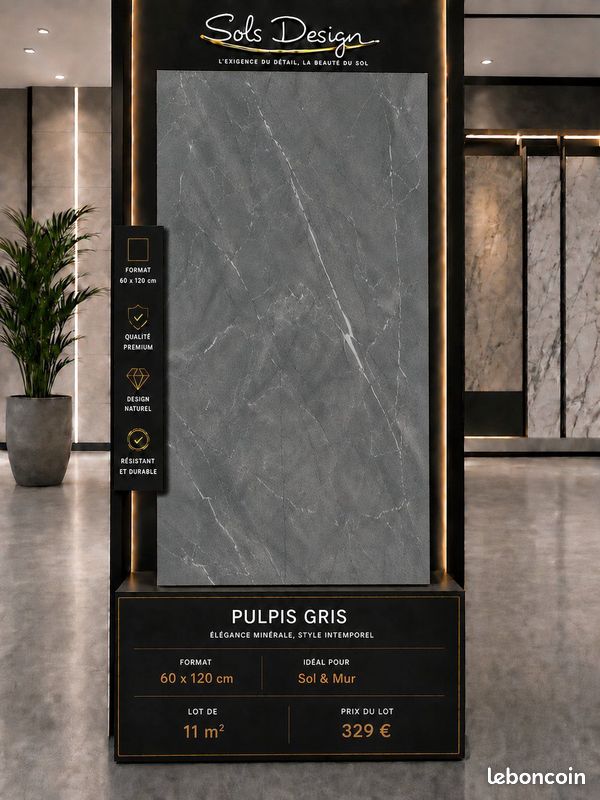 🔥GRAND DESTOCKAGE DE JUILLET CARRELAGE PULPIS GRIS 60x120🔥 (image 1)