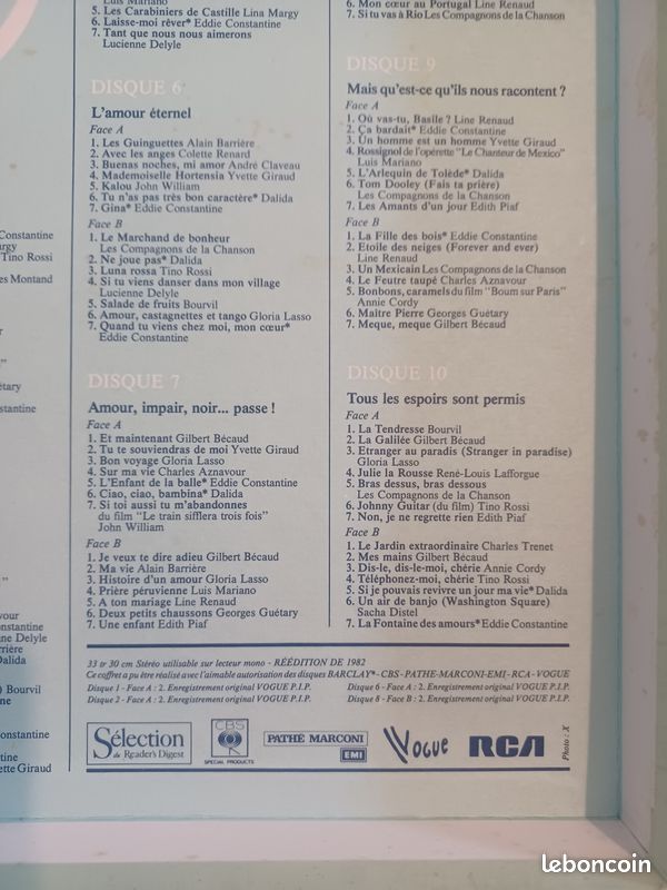 10 vinyles "le charme des années 50" année 1982 (image 4)