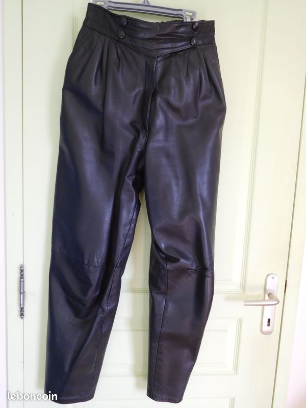 Pantalon en cuir noir de qualité (image 1)