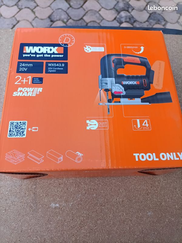 Scie sauteuse sans fil Worx + batterie + chargeur (image 1)