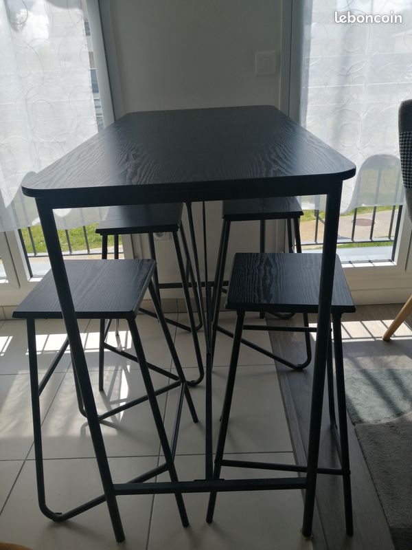 Table haute et 4 tabourets (image 2)