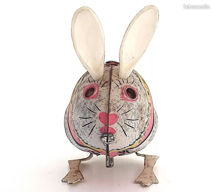 YUEHISY Jouet Mécanique Lapin en Métal, Jouet à Remonter Exquis, Tambour Oscillant, pour la Décoration de la Maison
