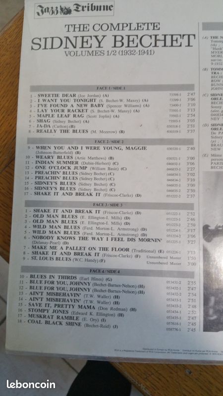 Disque Sidney Bechet (image 3)