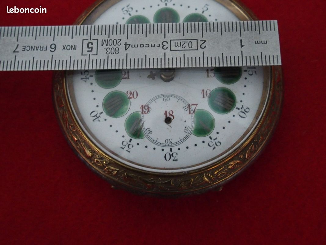 Montre Gousset Régulateur Marine 67 Mm - Cadran Bateau, Cartouches Rouges, Mécanique 1890