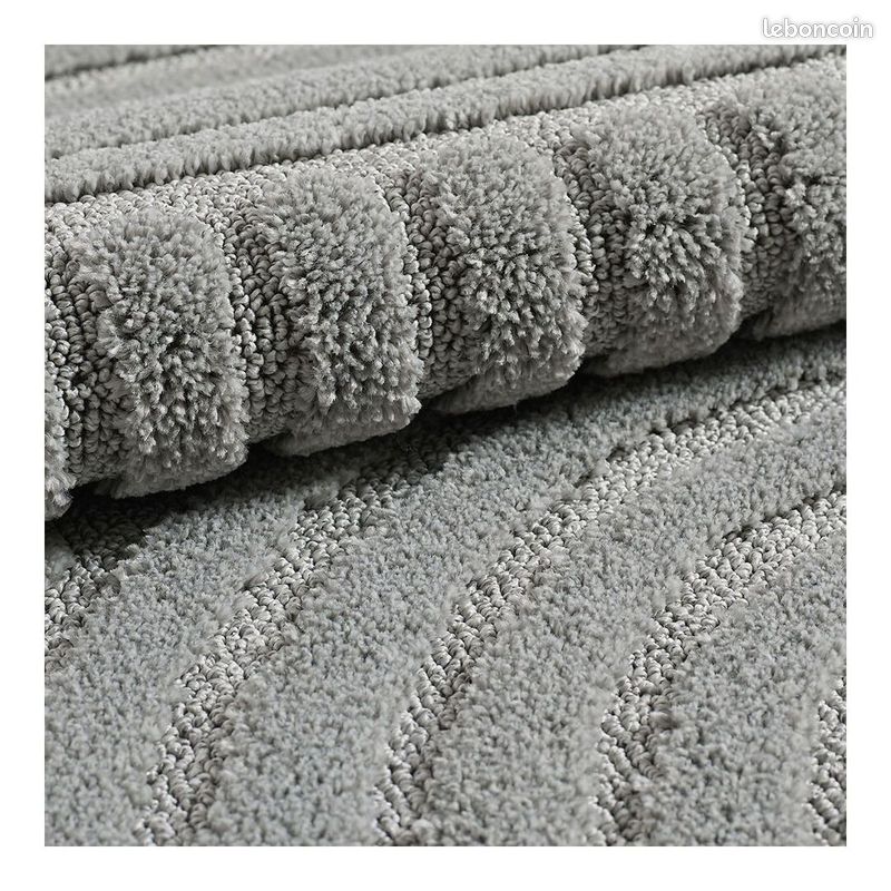 Tapis scandinave effet 3D graphique Taro Argenté 140x200 (image 5)