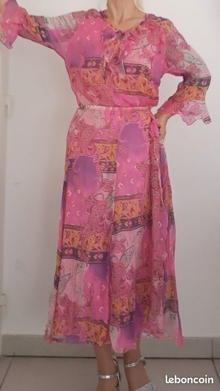 Ensemble jupe blouse Damart taille M 100% soie (image 8)
