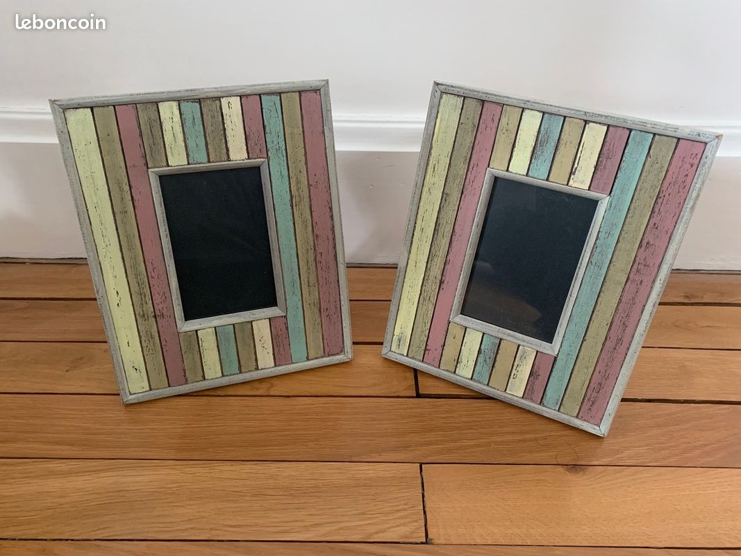 Lot De 2 Cadres En Bois Style Maison Provençale - 22x16 Cm, D'occasion