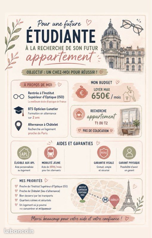 Appartement 1 pièce 18 m² · à Paris · 18 m² · 650 €