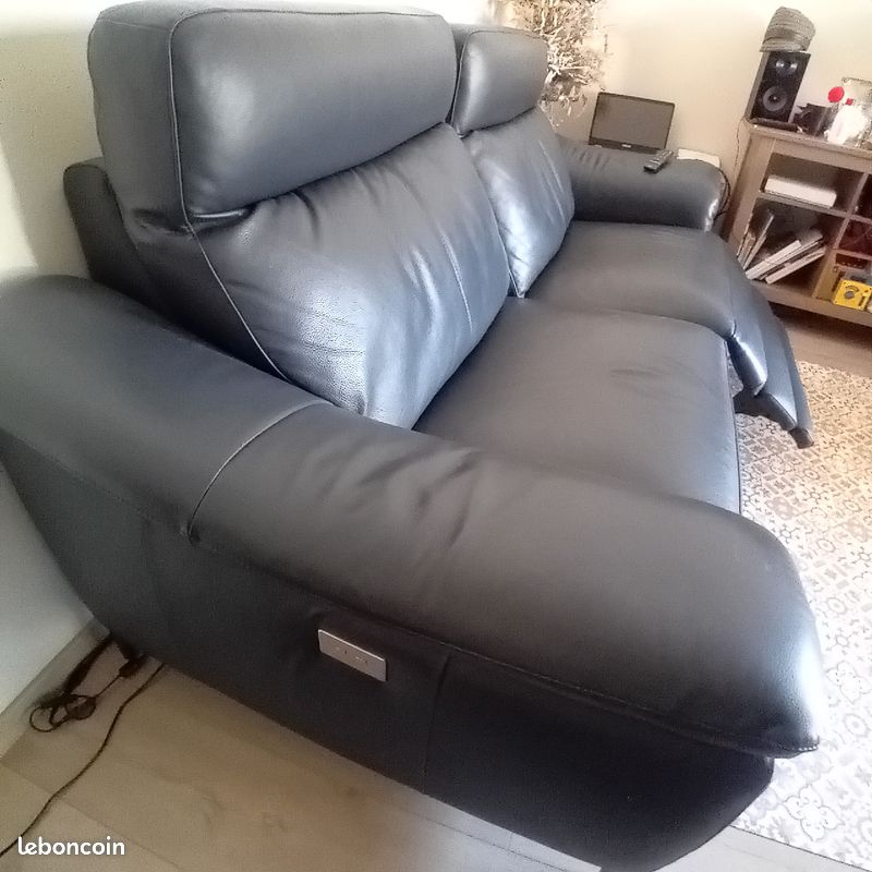 Canapé Cuir électrique bleu foncé à vendre (image 3)