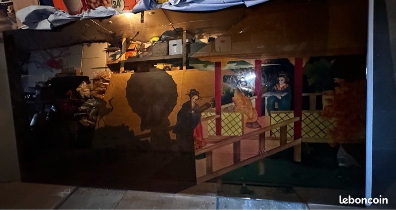 Miroir avec femmes Japonaises gravées à la main (image 2)