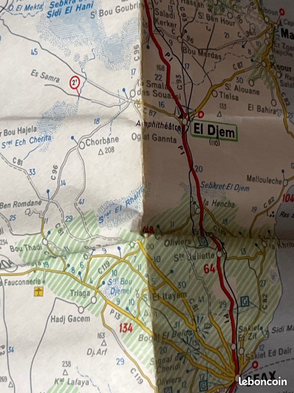 Carte routière Michelin ancienne 173 Algérie Tunisie (image 9)
