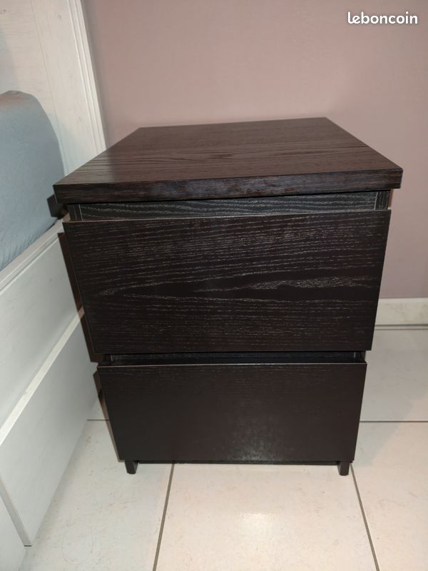Lot de 2 Commodes à 2 tiroirs malm Ikea / table de chevet Ikea (image 3)