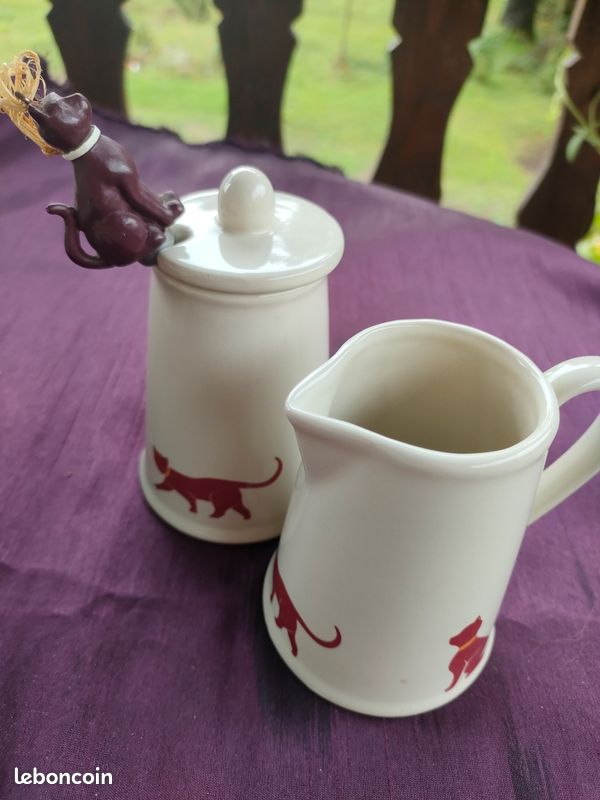 Sucrier Et Pot à Lait Chat - Ensemble Porcelaine Chat, Neuf Sous Emballage