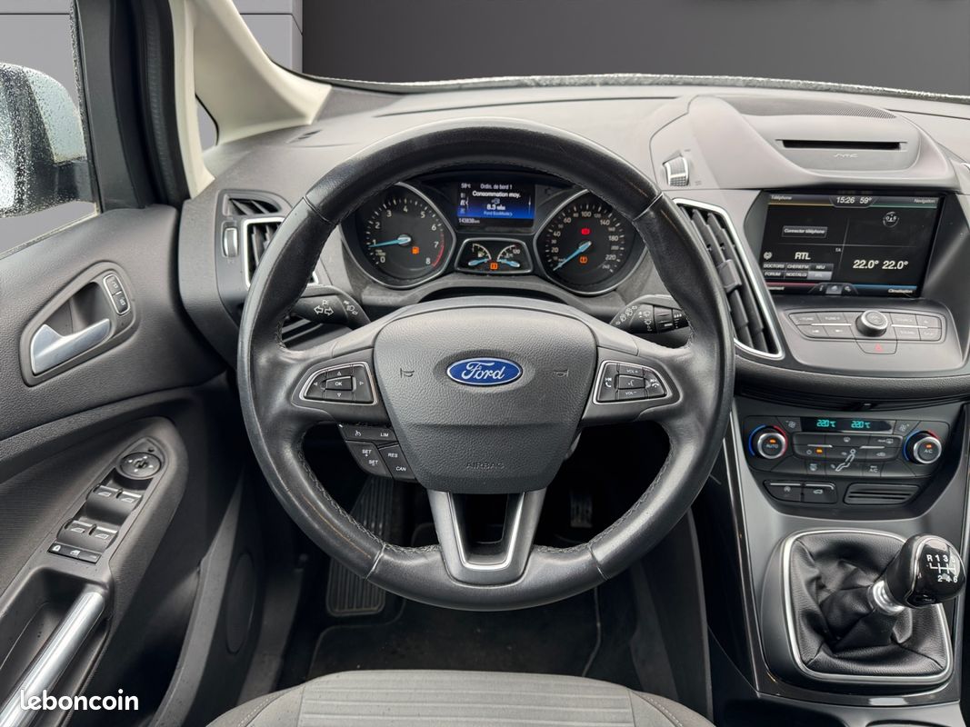 FORD C-MAX II 1.0 EcoBoost 125ch Stop&Start Titanium Régulateur Radar AR Bluetooth Garantie 12 mois (image 13)