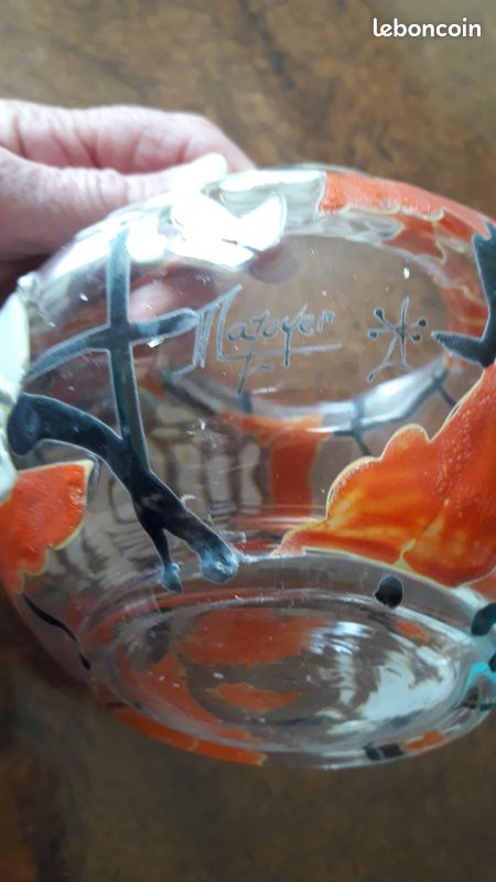 Vase coupe jardinière verre émaillé Mazoyer bzt03 (image 4)