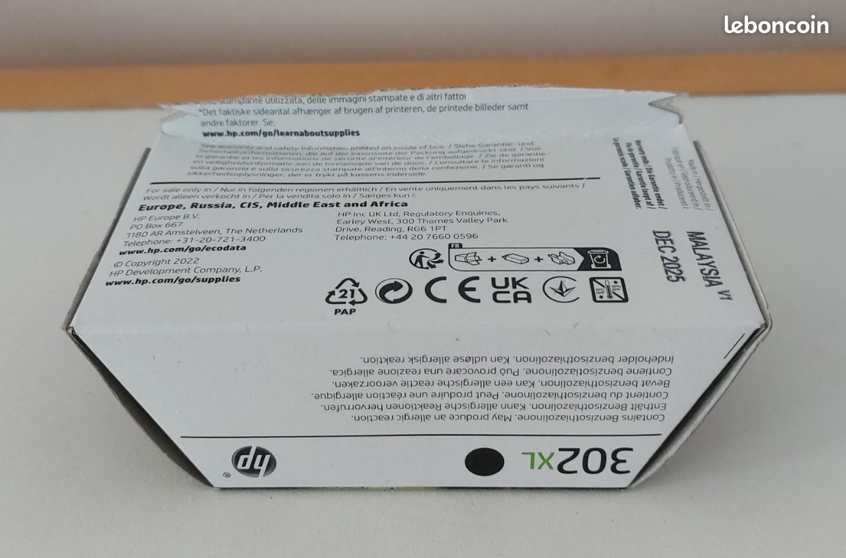 Cartouche D’encre Noire HP 29 (51629A) – Authentique – Ouverte Mais Jamais Utilisée – Expirée 2013