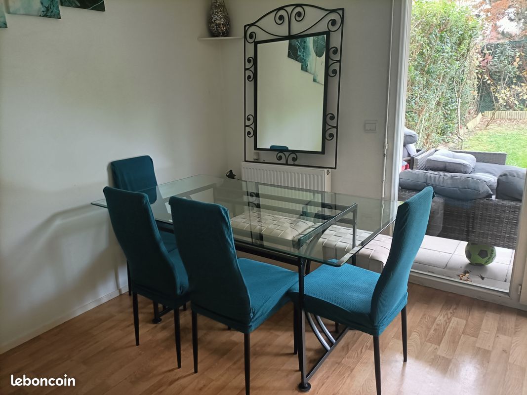 Table en verre en fer forger (image 1)