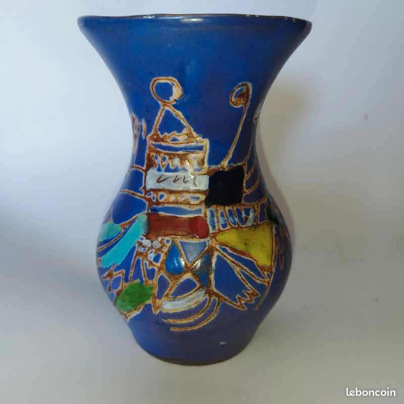 Exceptionnel vase Vallauris par Marie-Christine TREINEN, céramiste de Vallauris (image 2)