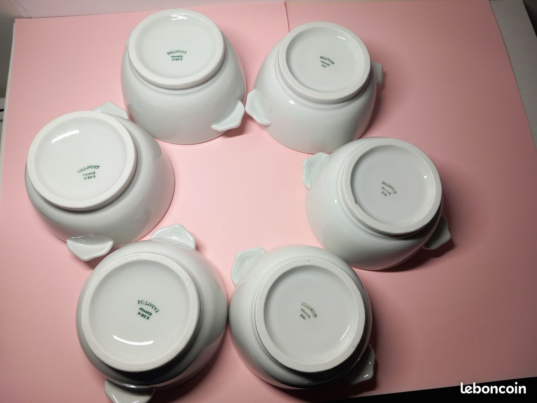 6 Bols à gratinée en porcelaine blanche « PILLIVUYT » (image 5)