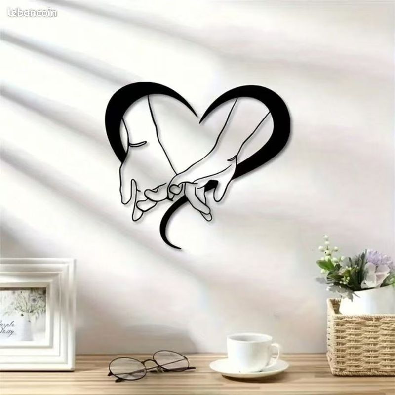 Décoration Murale En Métal Battement De Cœur Nom Du Couple