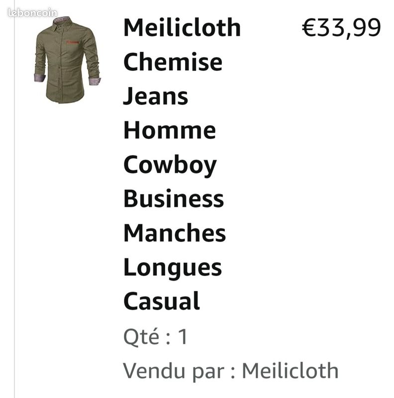 Chemise homme manches longues (image 1)