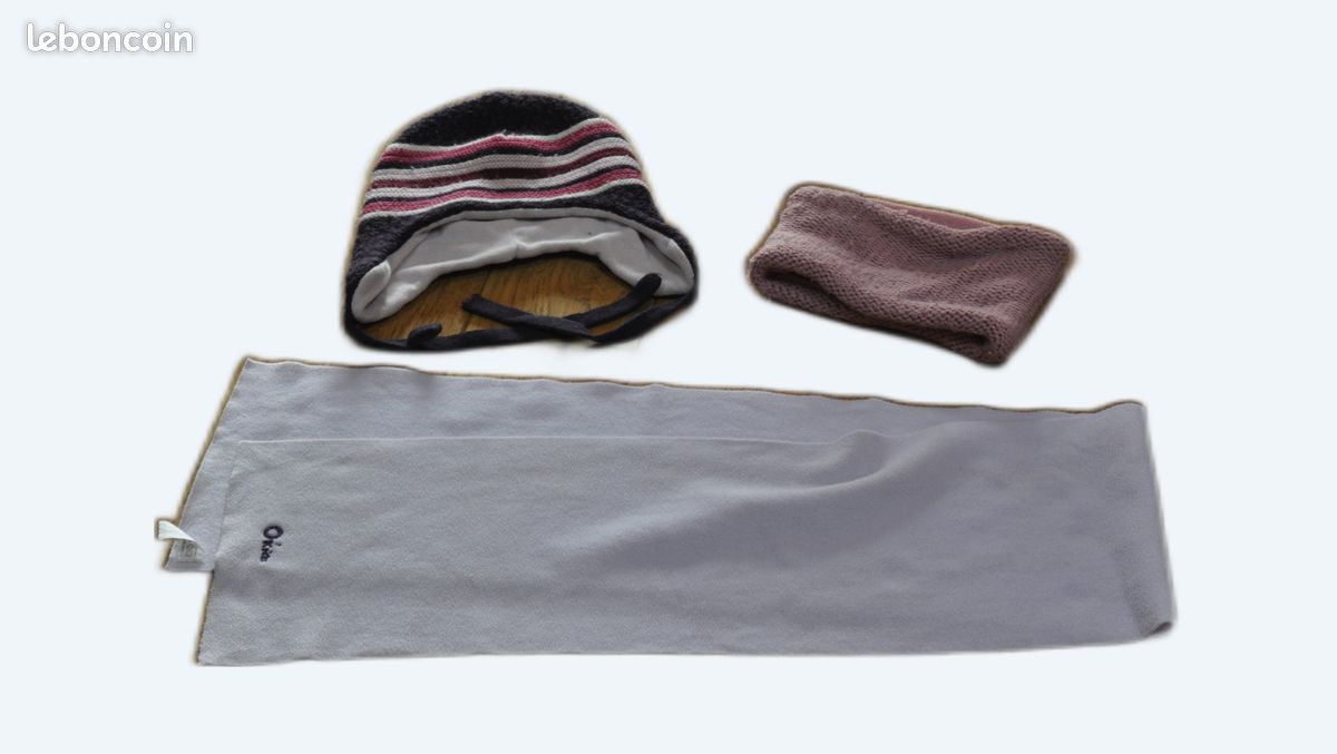 Ensemble bonnet tour de cou écharpe fillette 6 ans (image 1)