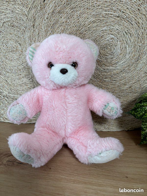Ancienne Peluche Ours Articulé Vintage – Tête Et Bras Mobiles – Nounours Gris