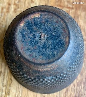 Théière Japonaise En Céramique, Intérieur émaillé, Filtre Amovible Marron Aux Reflets Petrole Hansha 430 Cc