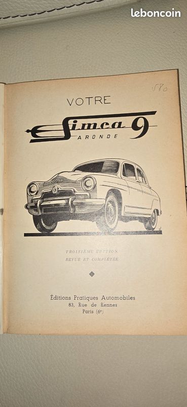 Notice D'assemblage Gégé – Simca 9 Aronde 1:18, Rare, Origine France