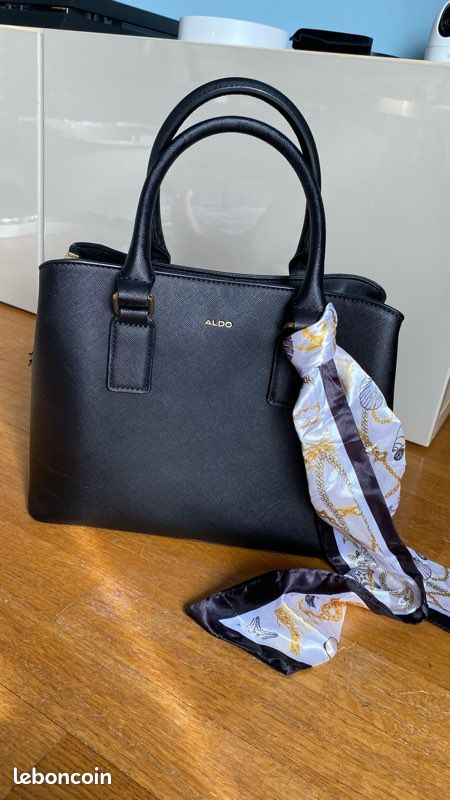Sac à main ALDO – Noir classique avec foulard et bandoulière