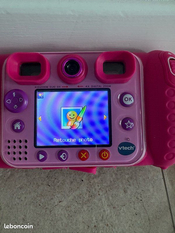 VTech KidiZoom Duo DX – Appareil Photo Numérique Enfant 10-en-1, Selfie, Vidéo, MP3, Dès 3 Ans (rose)