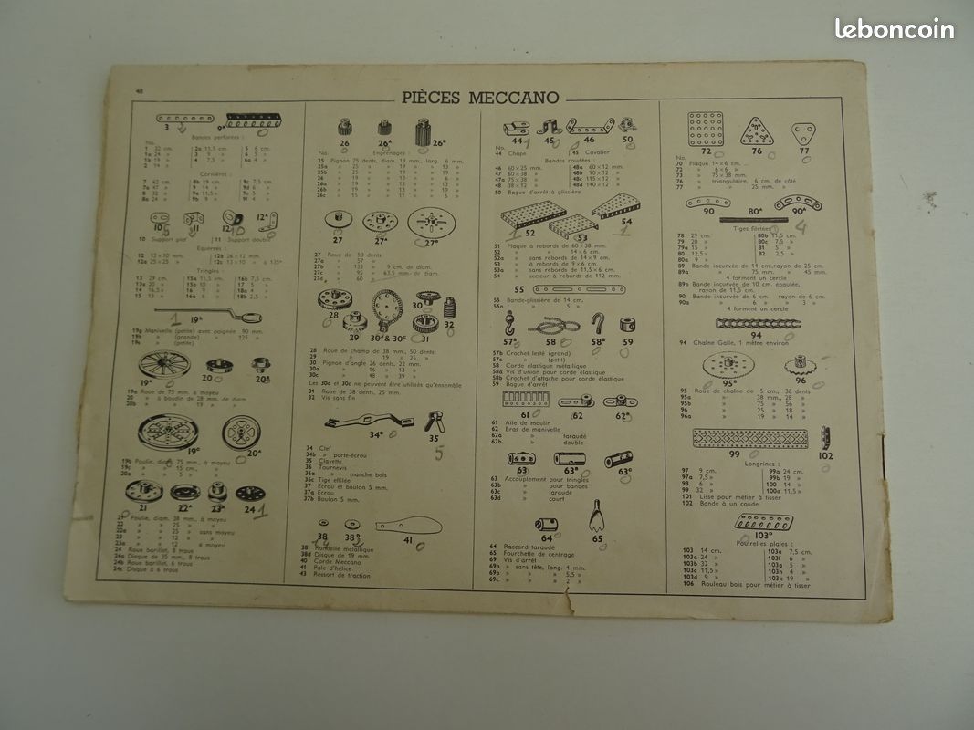 MECCANO - BOITE complémentaire thématique 3A, réf 214N EUR 20,00