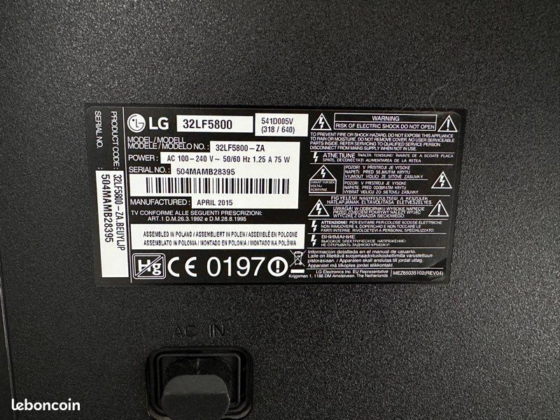 TV LG 32’’ (80 cm) smart TV bande Led à changer (image 6)