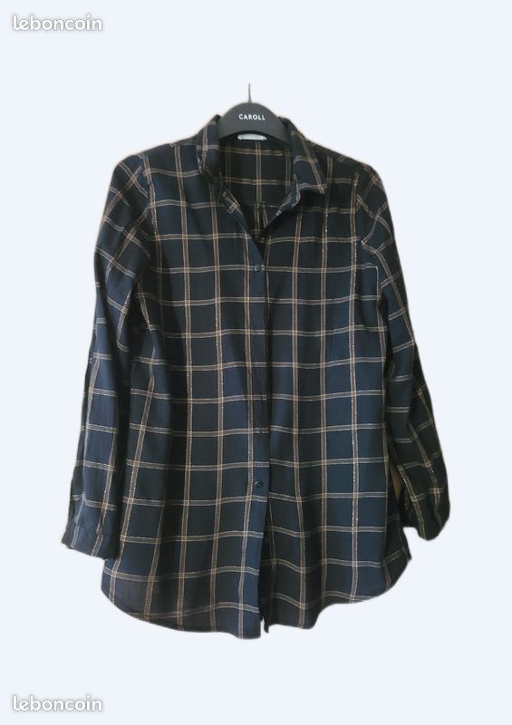 Chemise femme Cache-Cache taille 36 noir et doré Vêtements