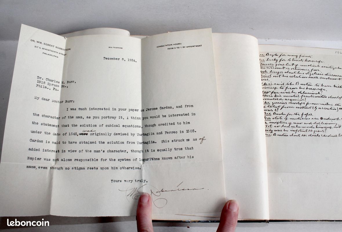 RARE EDITION ORIGINALE en ANGLAIS TOME 1 + 2 /2 JEROME CARDAN LIFE OF  GIROLAMO CARDANO OF MILAN PHYSICIAN by MORLEY 1854 - Livres