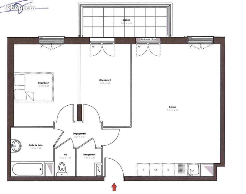 Appartement 3 pièces 61 m² · à Le Blanc-Mesnil · 61 m² · 1 350 €/mois