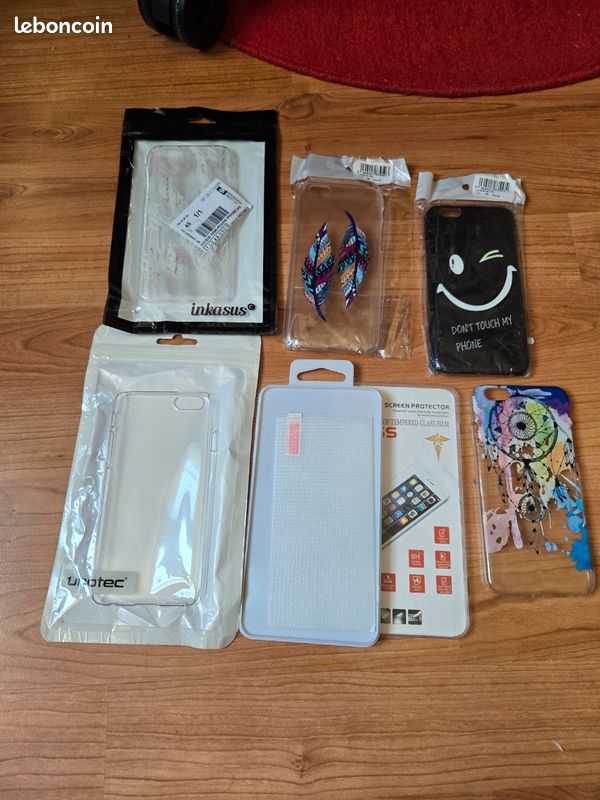 Lot de coque iPhone 6/X + verre trempé-comme neuf (image 5)