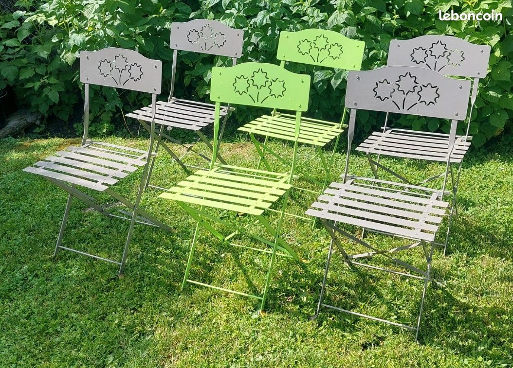 Lot de 6 chaises (-50%) de jardin pliables à 90e (valeur neuf 180e) (image 1)