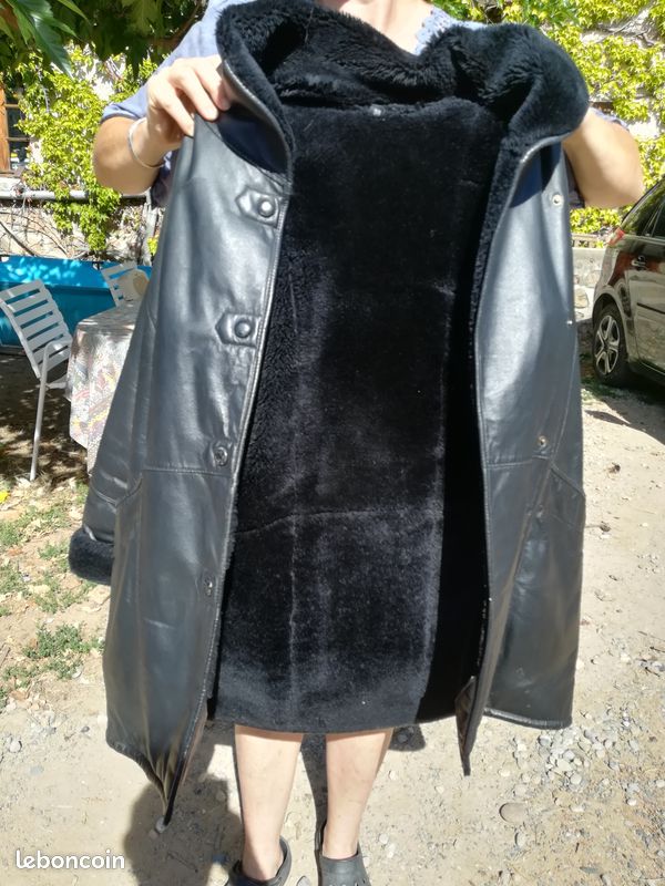 Manteau hiver cuir de porc fourré (image 3)