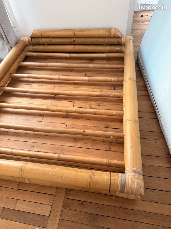 Lit futon en tige bambou 160x200 Tikamoon démontable (image 2)